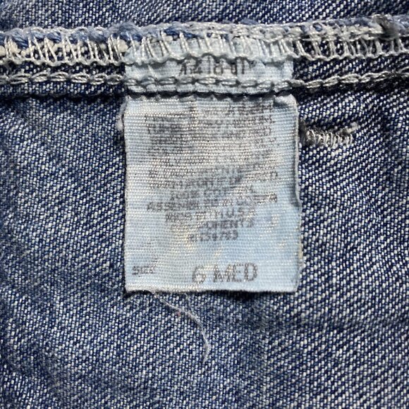 Vintage Women’s Lee Riveted High-Waist Adjustable Denim Shorts Mid-Wash 6 MED - Picture 4 of 5